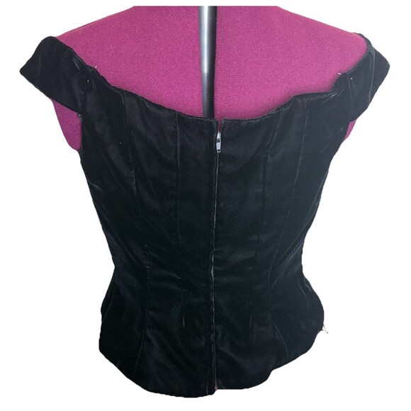 Vtg Y2k 90s Red Black Velvet Two Piece Floral Whimsigoth Fairy Prom Gown Sz 14 - Picture 4 of 12